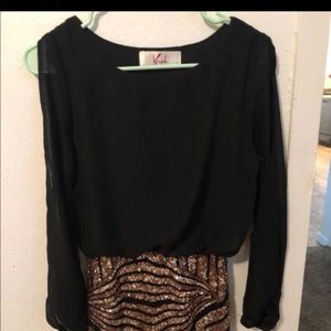 Sequin rose gold dress